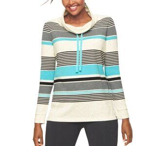T By Talbots NWT Striped Cowl Neck High Low Pullover Size S